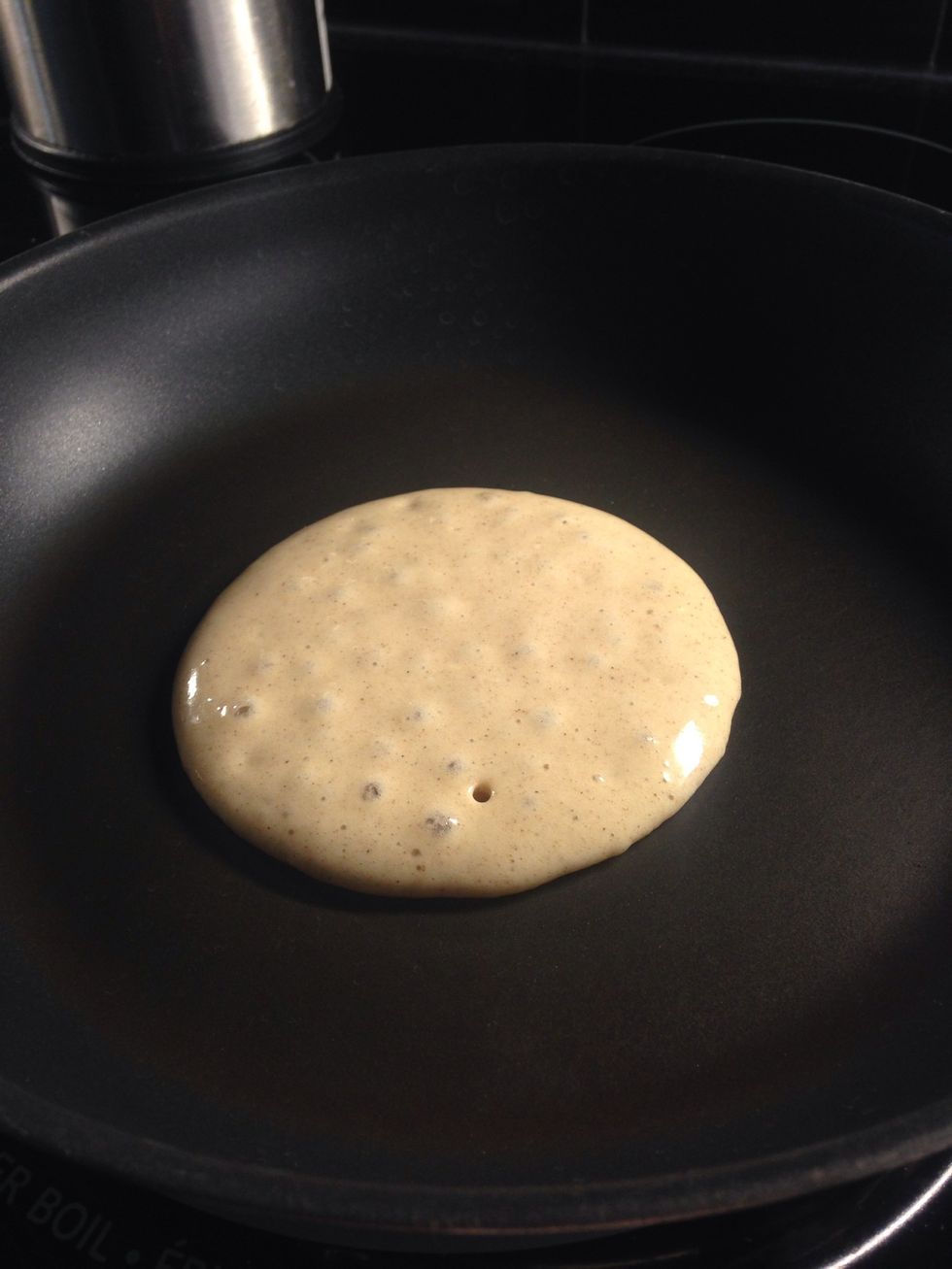 Ready to flip when it starts to bubble.