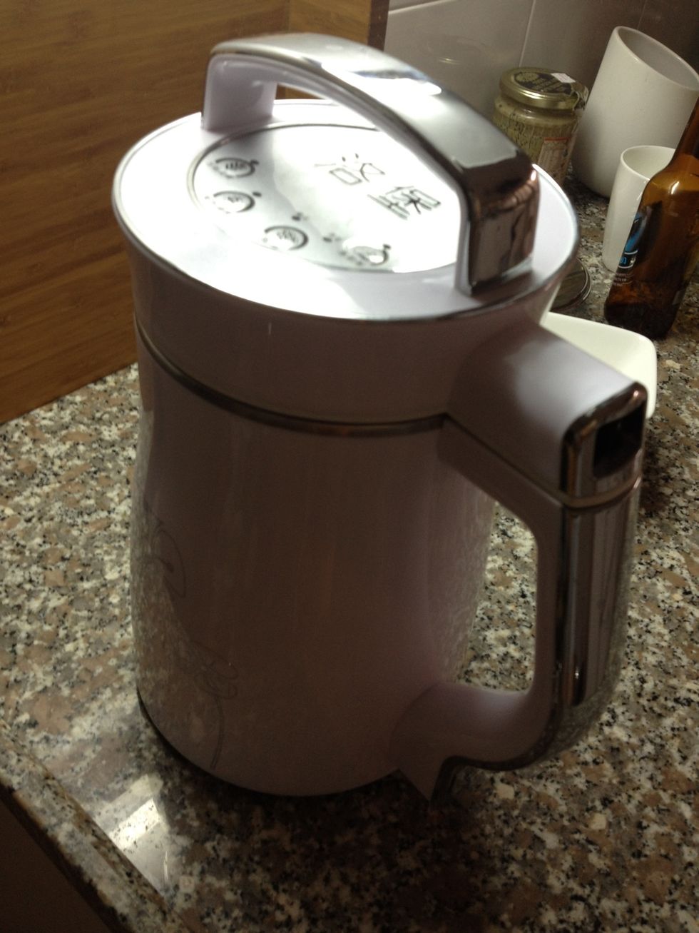 Ready to rock n roll. I used the 'soy milk' program. The one that grinds and cooks the beans.