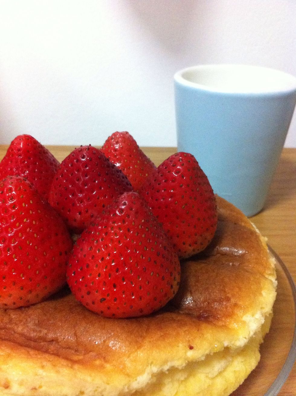 Ready to serve with large strawberry