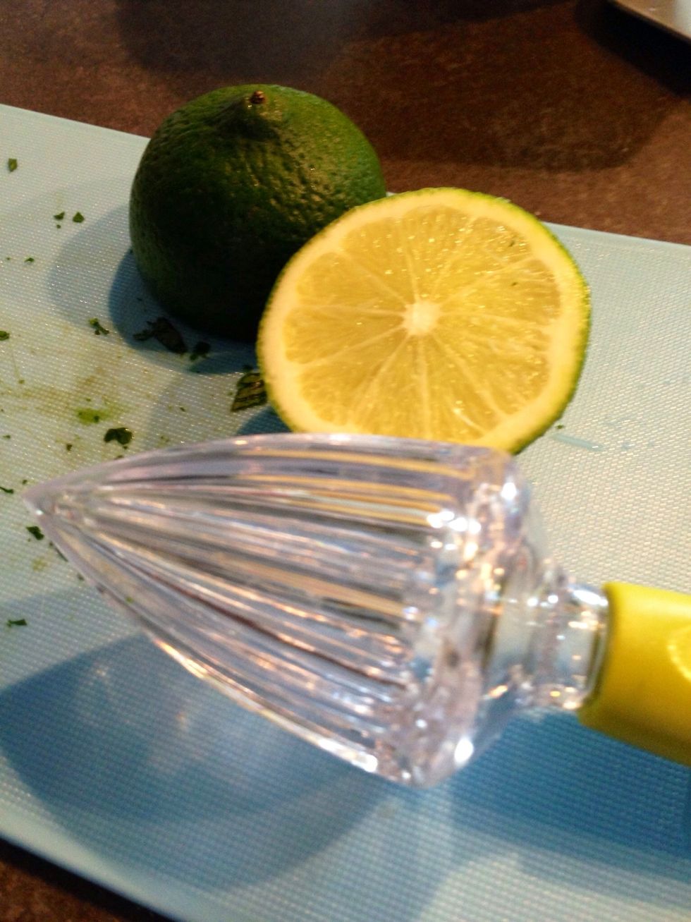 Ream half a lime and add to the bowl.