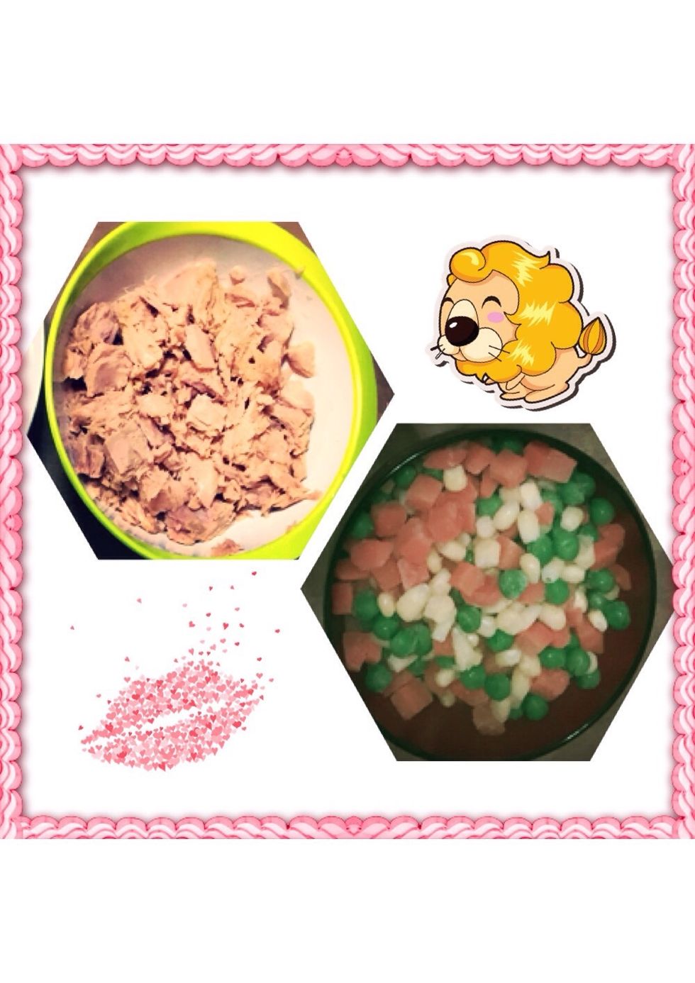 RECHEIO -Ervilha, milho, cenoura e atum