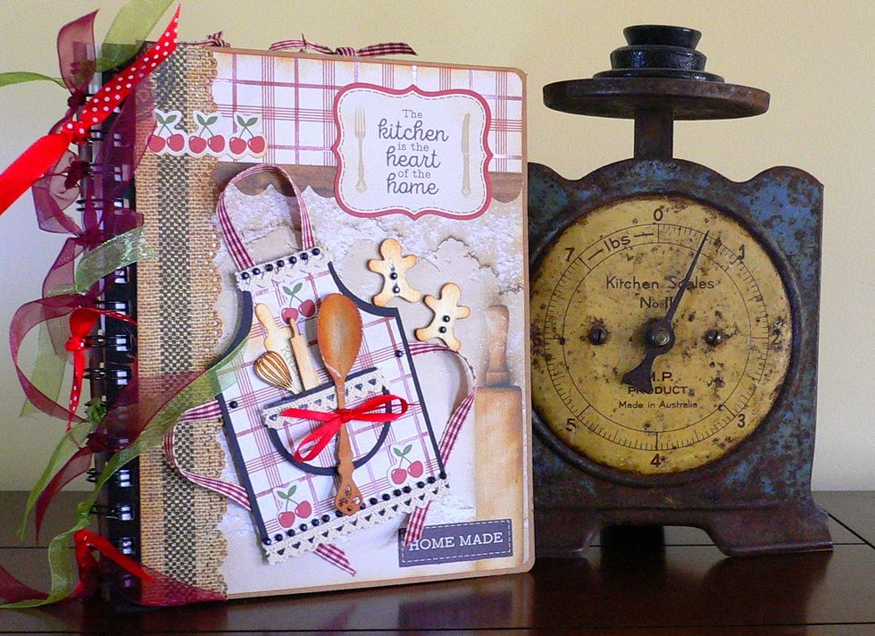 Recipe Book - created with Kaisercraft "Bon Appetit" paper collection. Created by Adriana Bolzon more details on the Kaisercraft Website : https://www.kaisercraft.com.au/blog/
