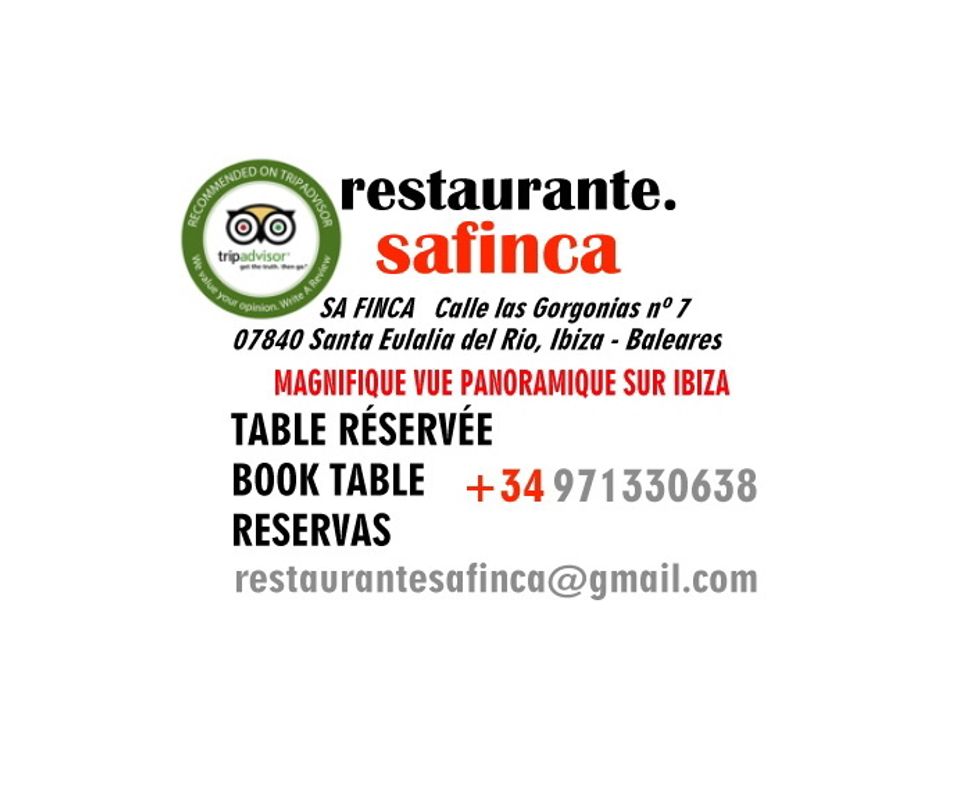 RECIPES AND MORE ON FACEBOOK: RESTAURANTESAFINCA VISIT US IN SANTA EULALIA DEL RIO , IBIZA.