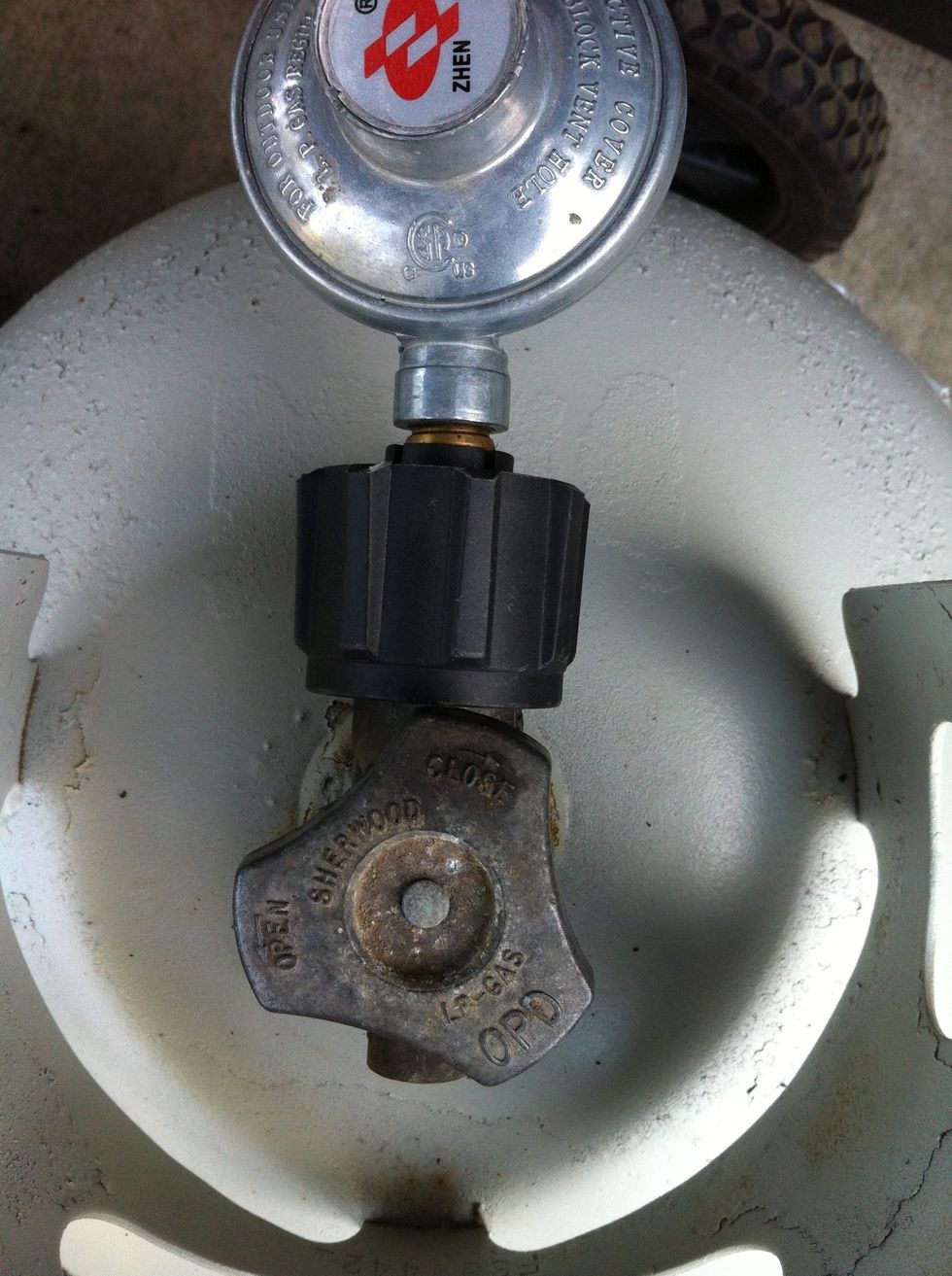 Reconnect regulator to tank