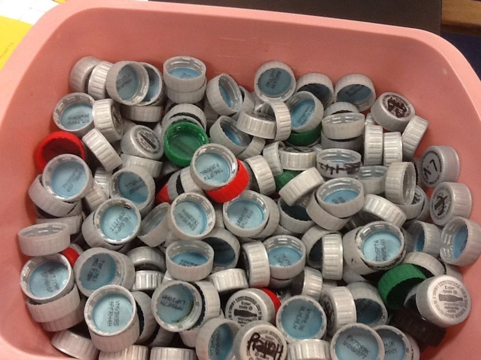 Recycle the Diet Coke and caps in the recycling bin