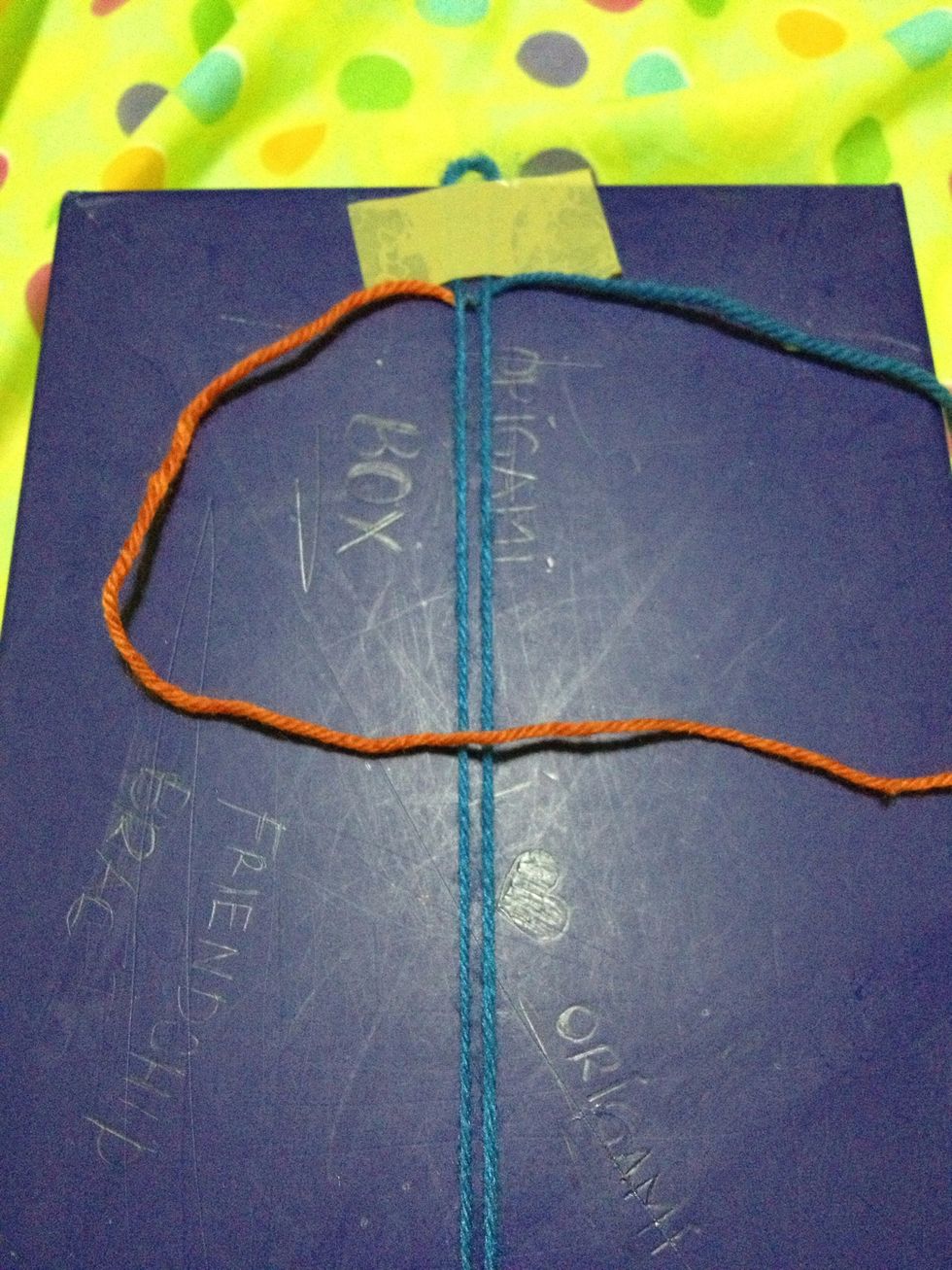 Red=1 Blue=2. If you want 1 to be on the middle portion, work with it first. If you want 2 to be on the middle portion, work on it first. Any color of your choice.