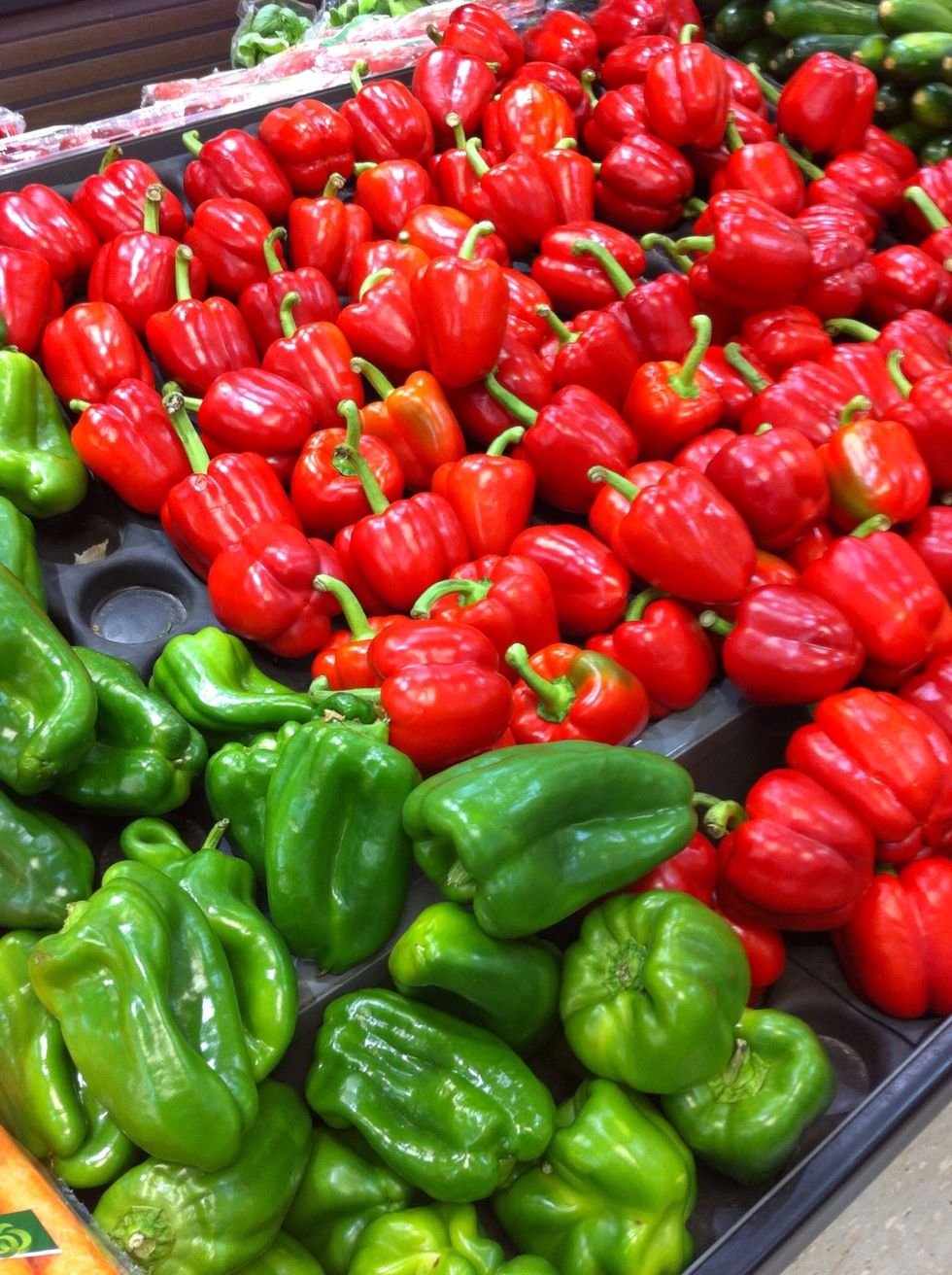 Red and green capsicum