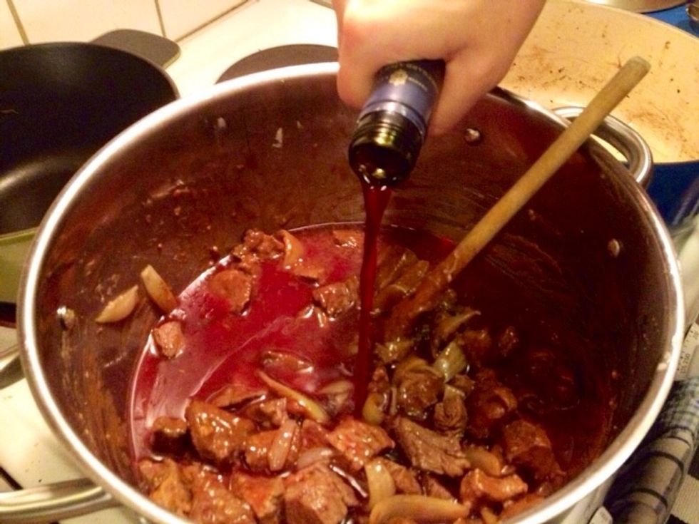 Red wine and water..