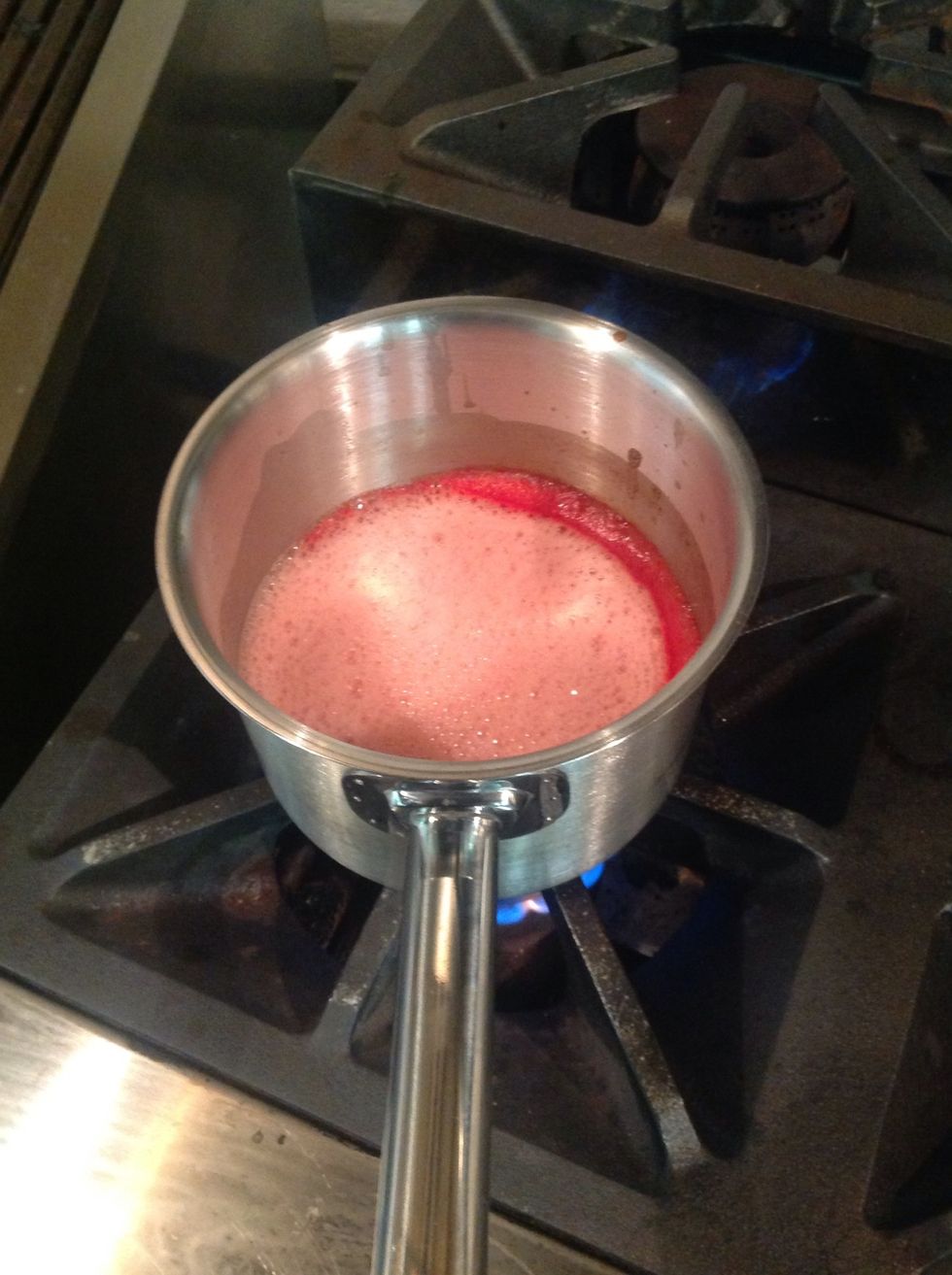 Reduce pur\u00e9e in half, this will intensify the flavor. If your watermelon isn't super ripe, feel free to add 1 T of honey to the reduced pur\u00e9e.