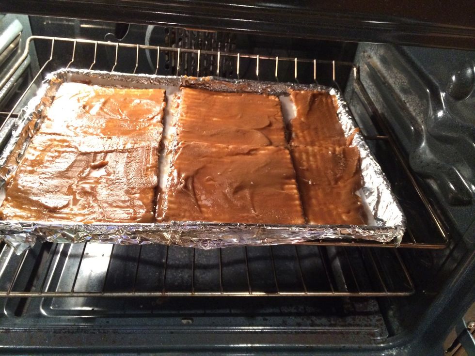 Reduce the heat on the oven to 350, and bake for 15 minutes.