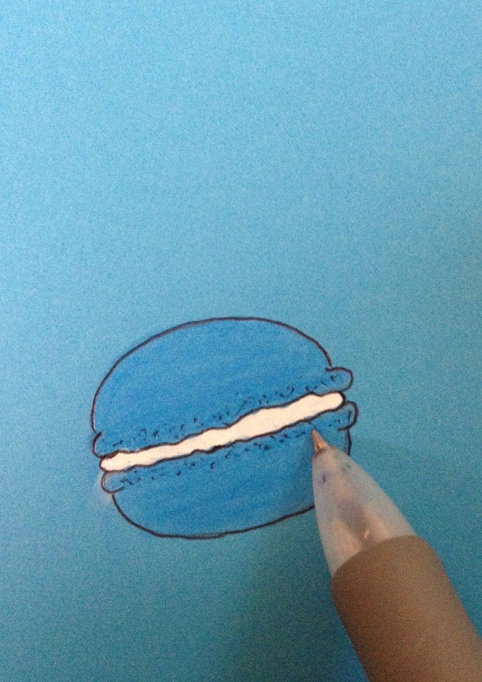 Refine your drawing in black and draw dots on the parties