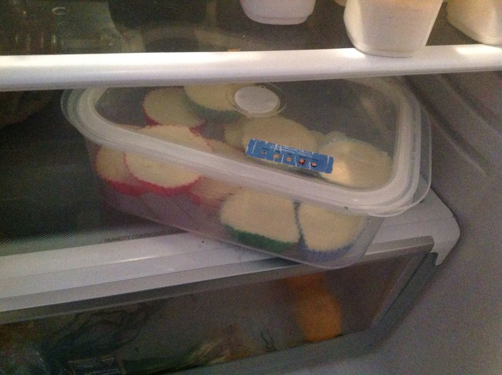 Refrigerate so they set. This also cools them down because cheesecake is best served cold.