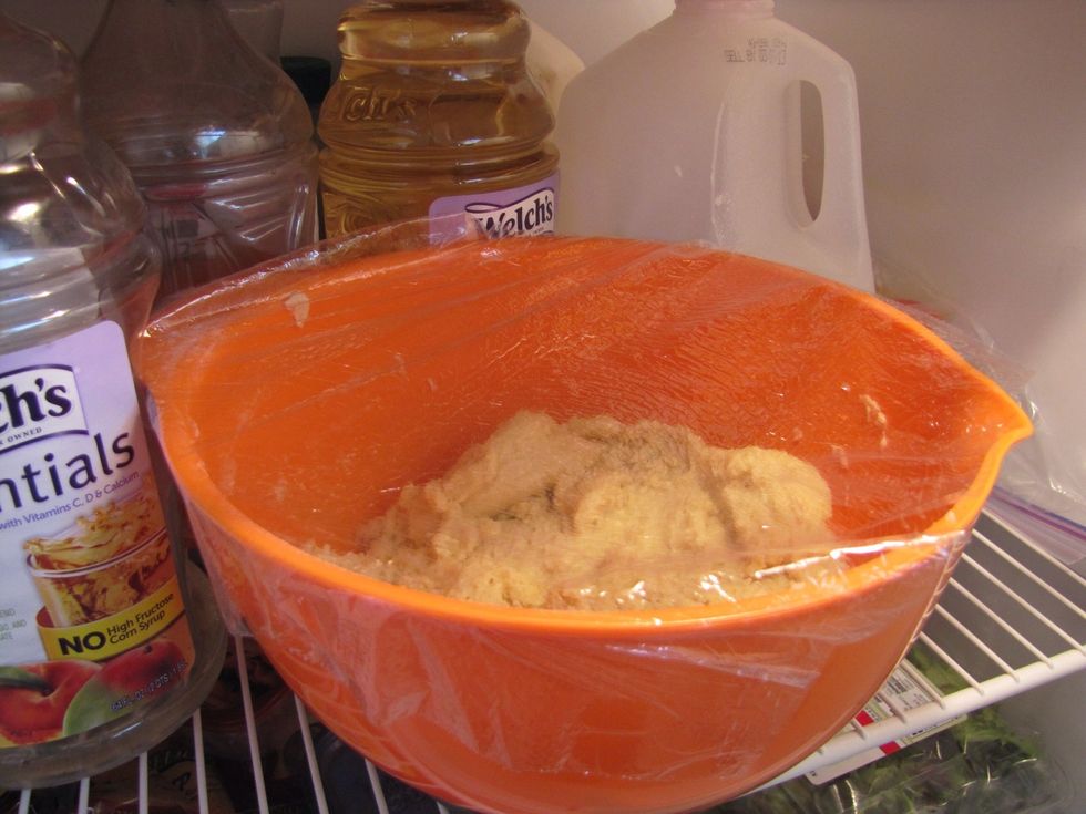 Refrigerate the dough. (This is very important. It must stay cold otherwise it will stick to the rolling pin when you try to roll it out!)