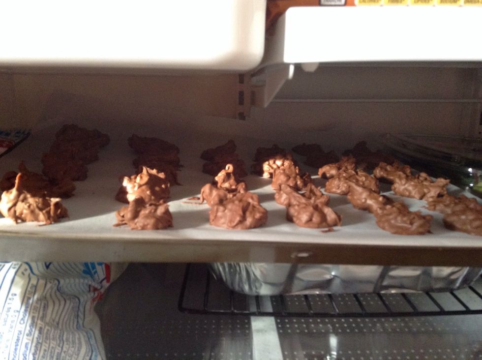 Refrigerate until the chocolate has set