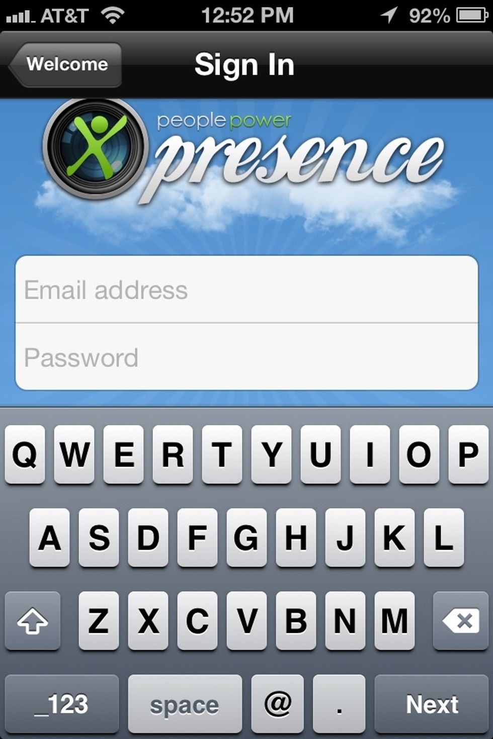 Registering and signing in is just an email address and password.