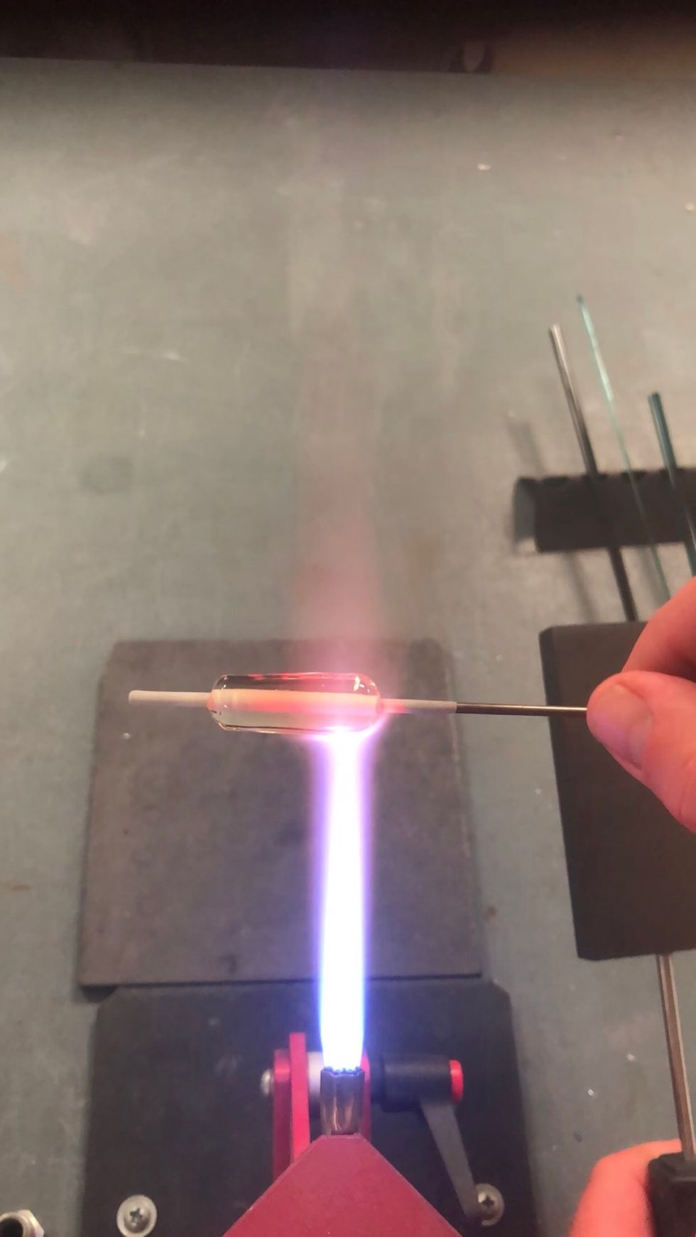 Reheat the second end.