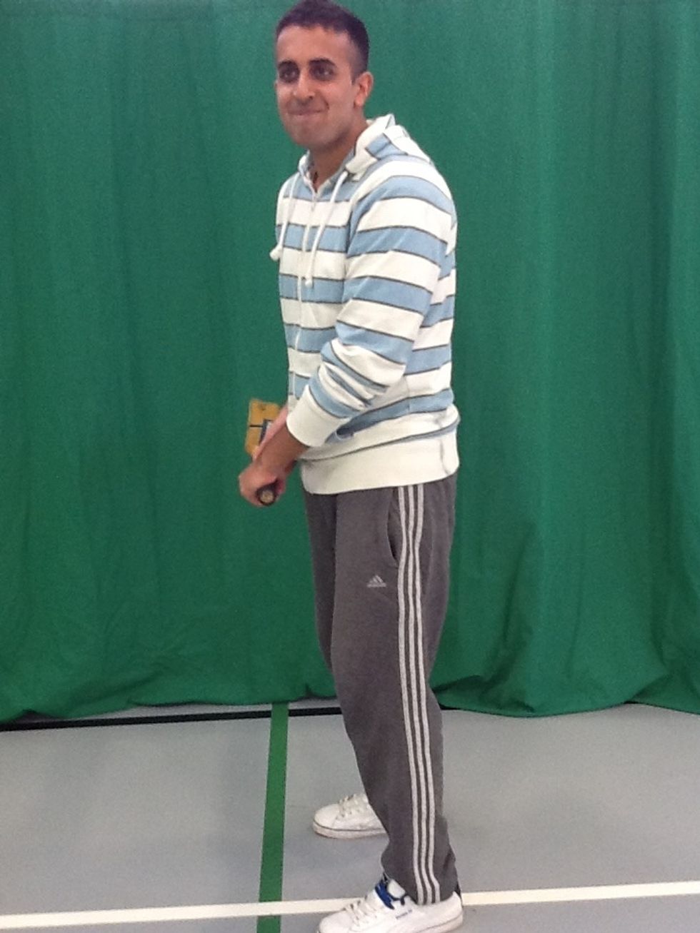 Relaxed, balanced stance, head still, eyes level (Front View)