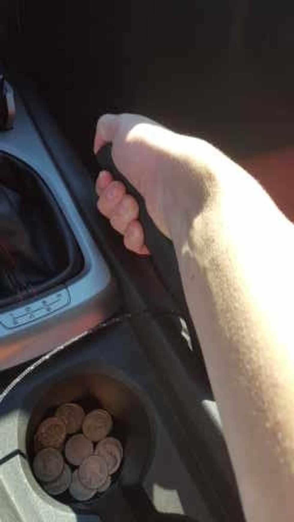 Release the handbrake by pressing the button and pushing the lever all the way down. (while brake and clutch is in)
