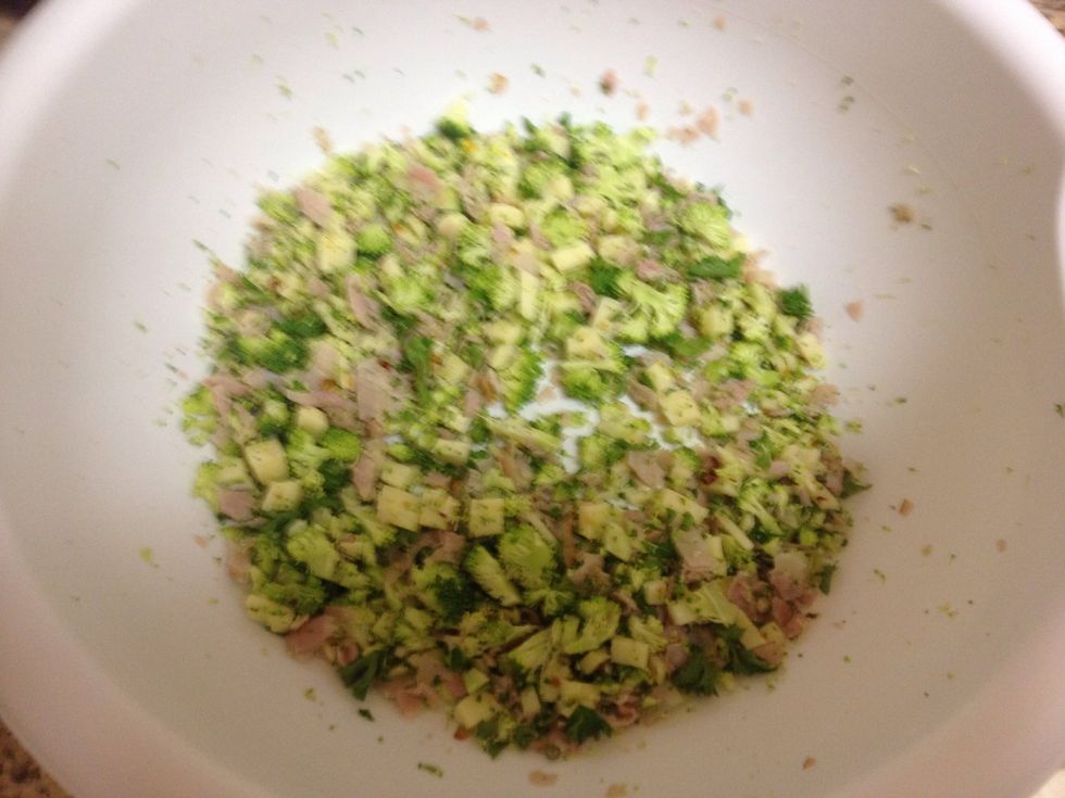 Remainder, of stuffing. Add cayenne and sage. Mix.