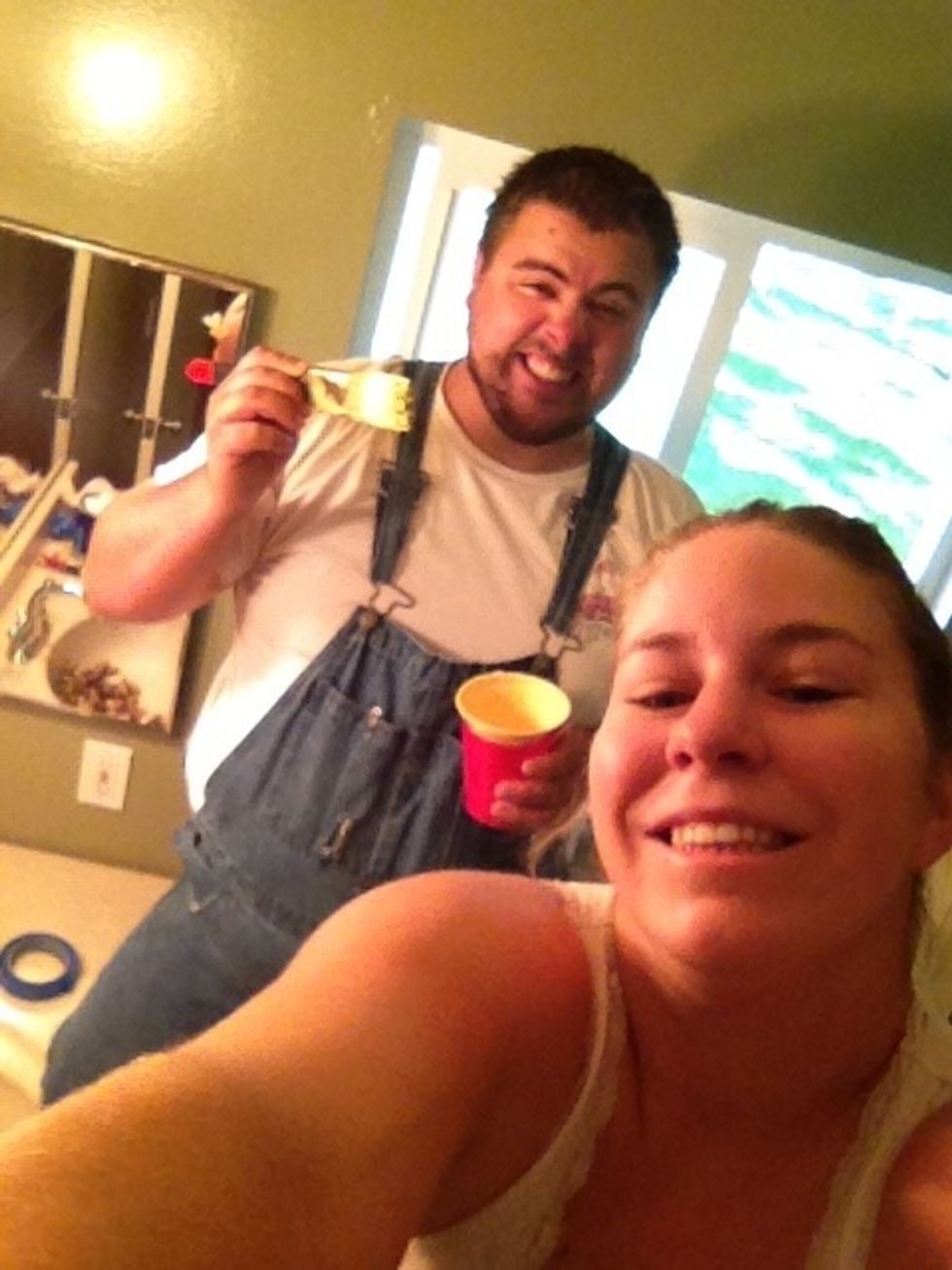 REMEMBER: have fun! put on your favorite playlist, shake your booty, and enjoy this fun project with your friends! (we look a lil' silly in this picture, oh well! haha)