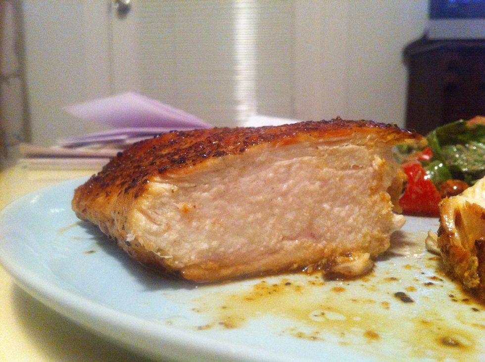 Remember how it took a long time to cook? Look at that! Crispy outside, juicy and tender inside. It was worth it, right? I'll take that thank you now. And you're welcome.