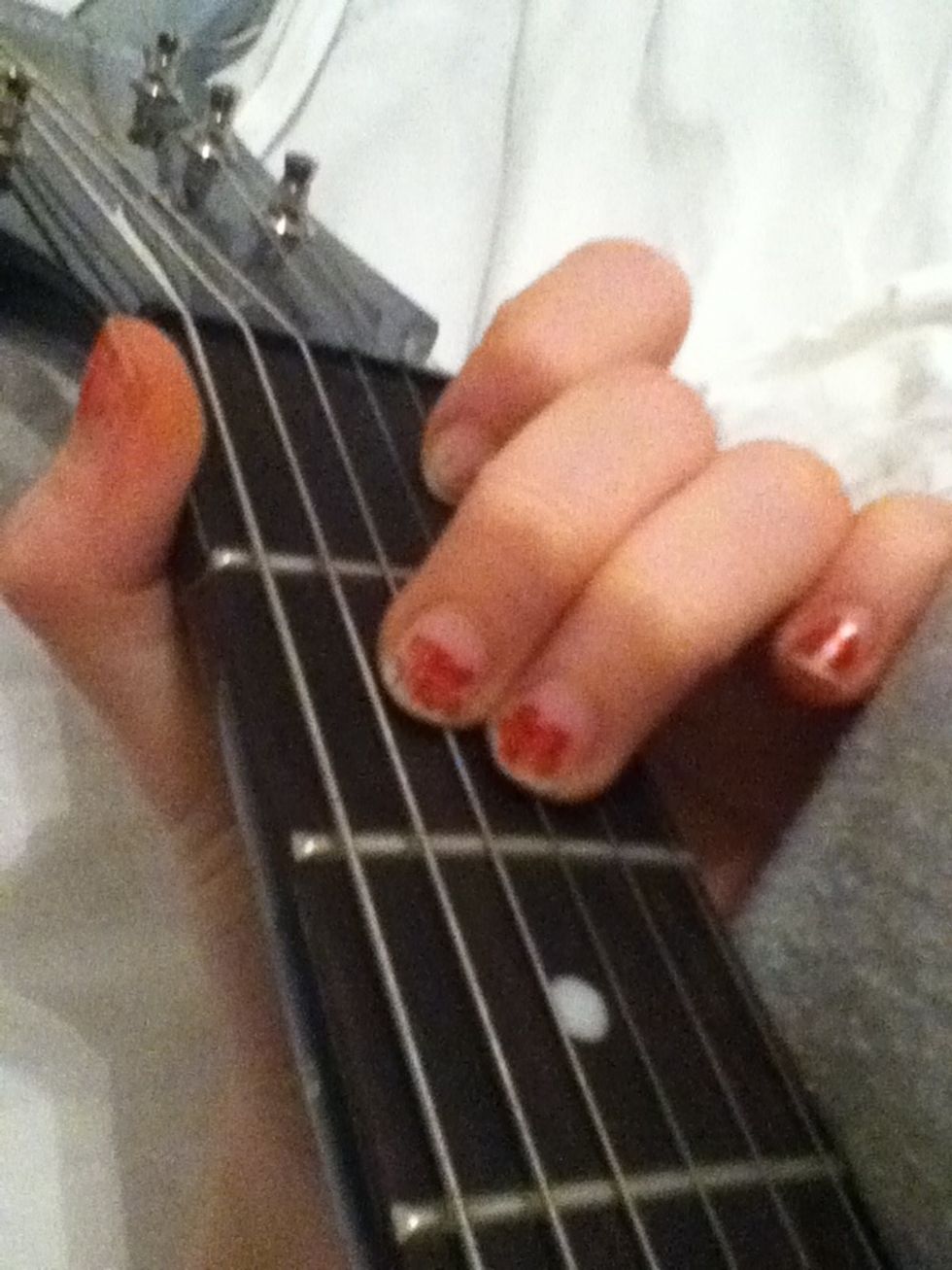 Remember the E major? If you move all your fingers a string down, it will become an A minor.