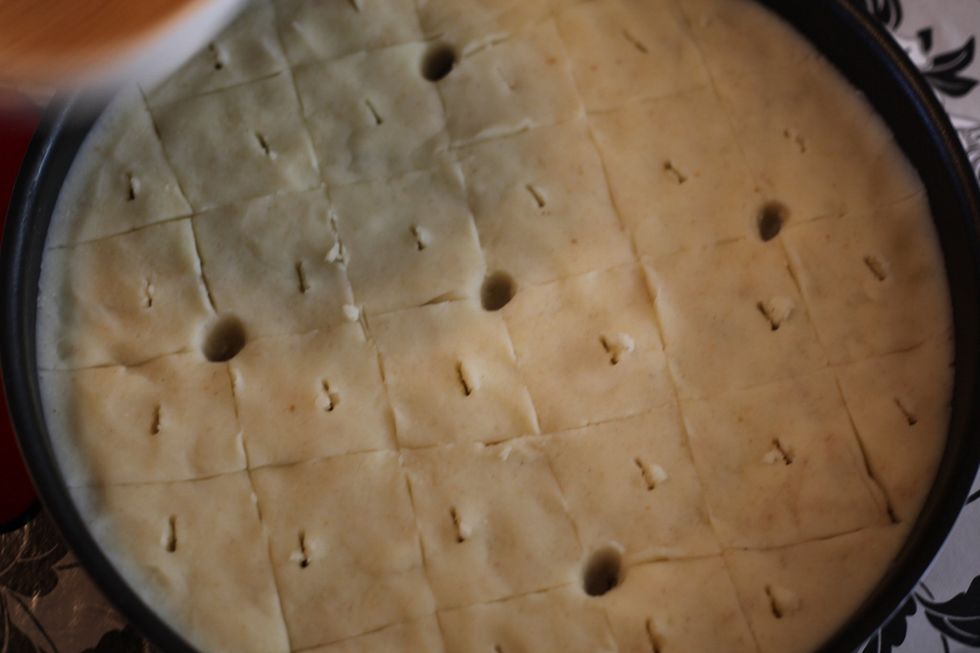 Remember the snapguide blog I said stick your finger in everything. Well now is no exception. Lol. 4 or 5 holes deep down around the potato is enough. And stab your squares gently with plastic knife.