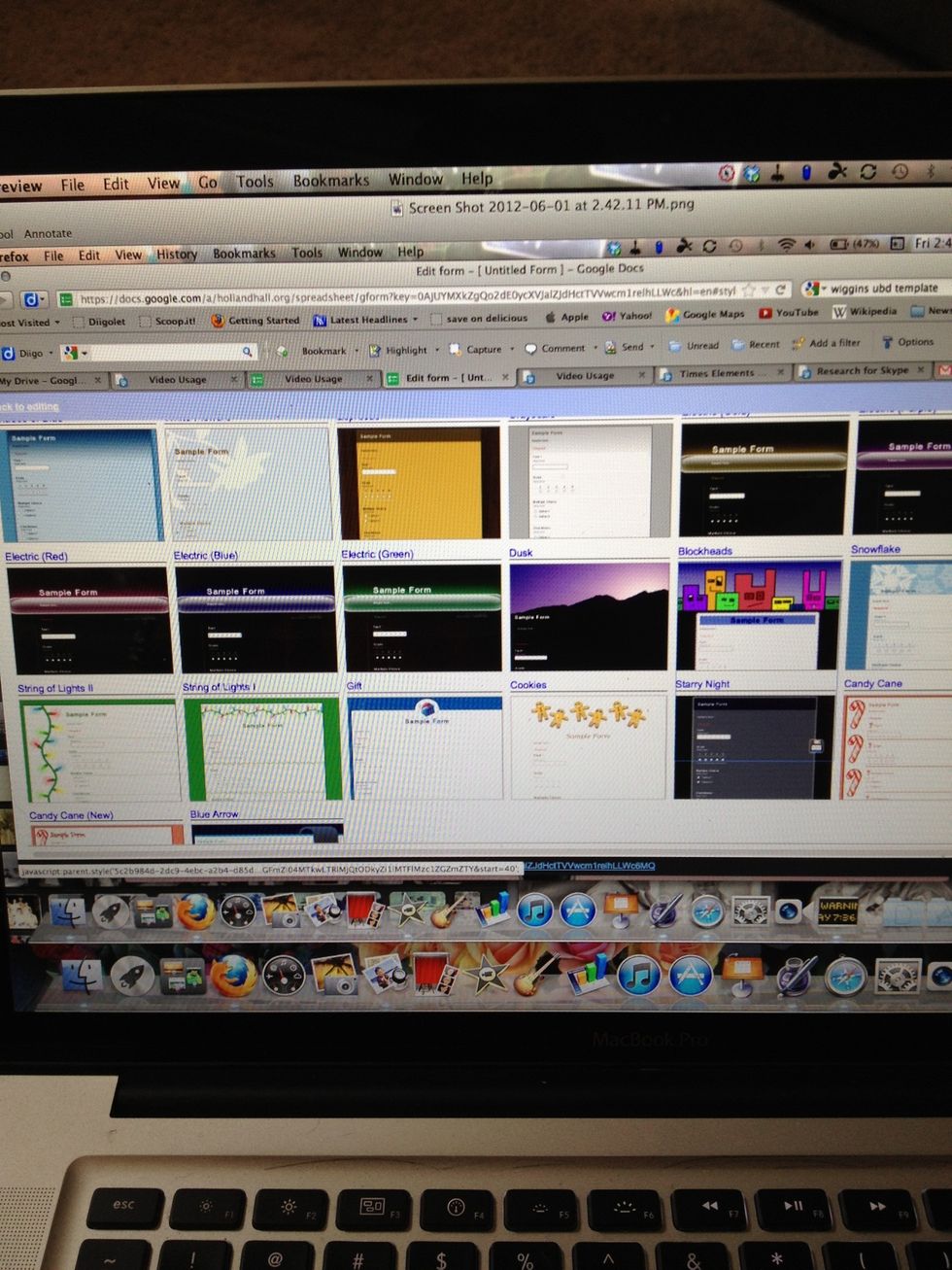 Remember the THEME button?!? Now you can add some pizzazz to your form!!