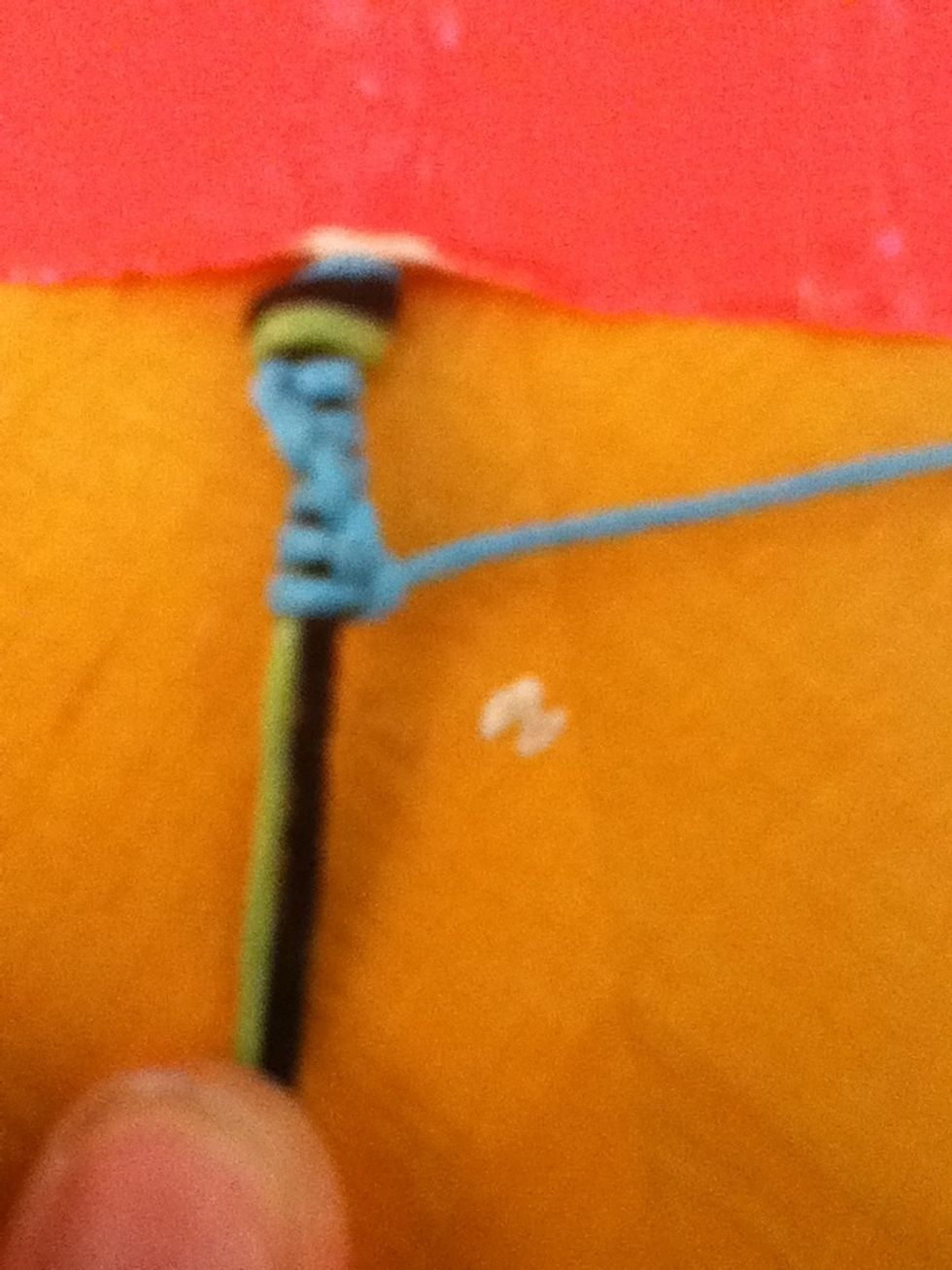 Remember to always make the loop on the same side and you will get this patteren. Its like a spiral. Keep doing this until it looks like its going straight on one side, then you must bring the string