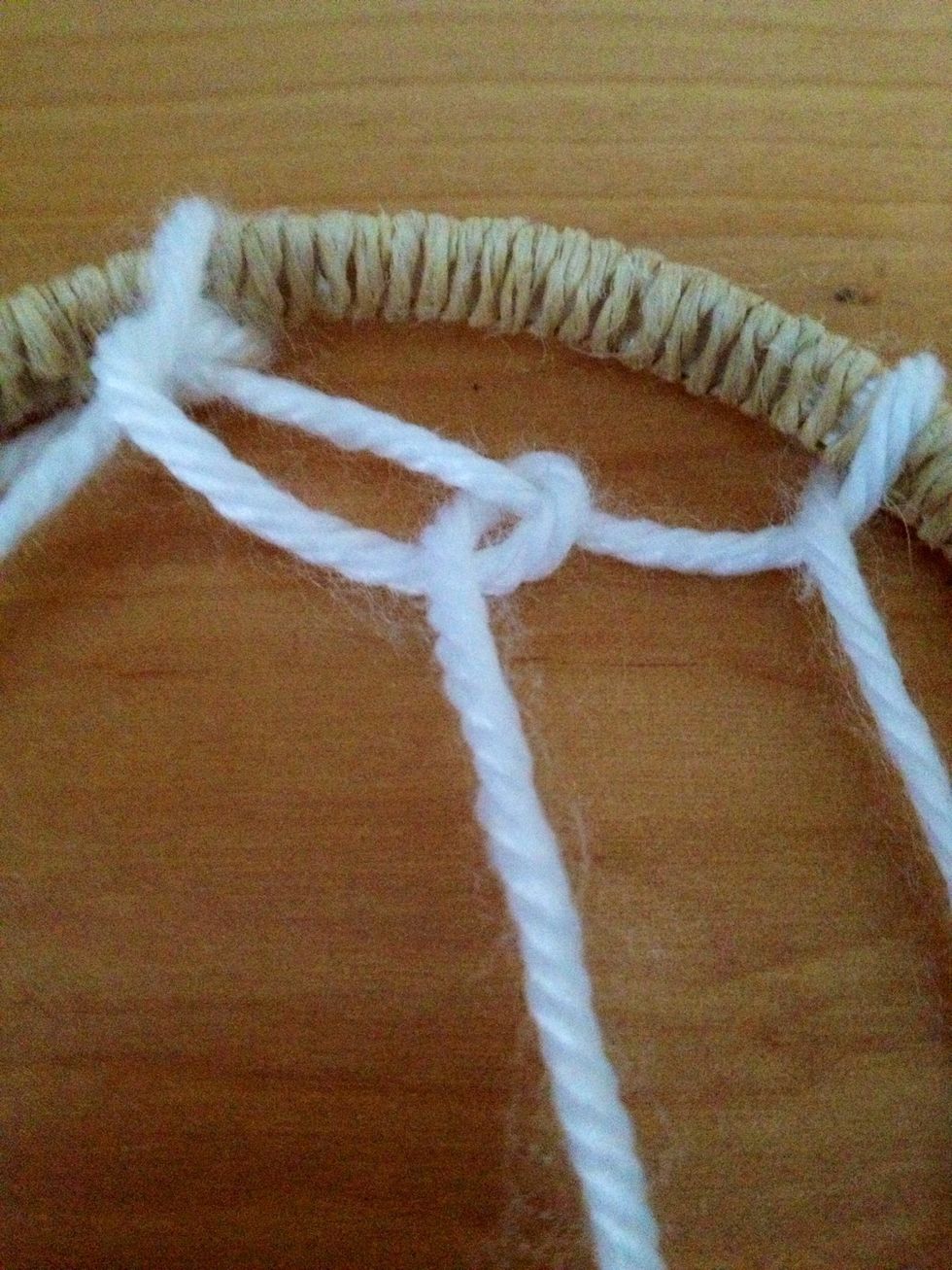 Remember to pull it tight. Continue this throughout the rest of the weaving.