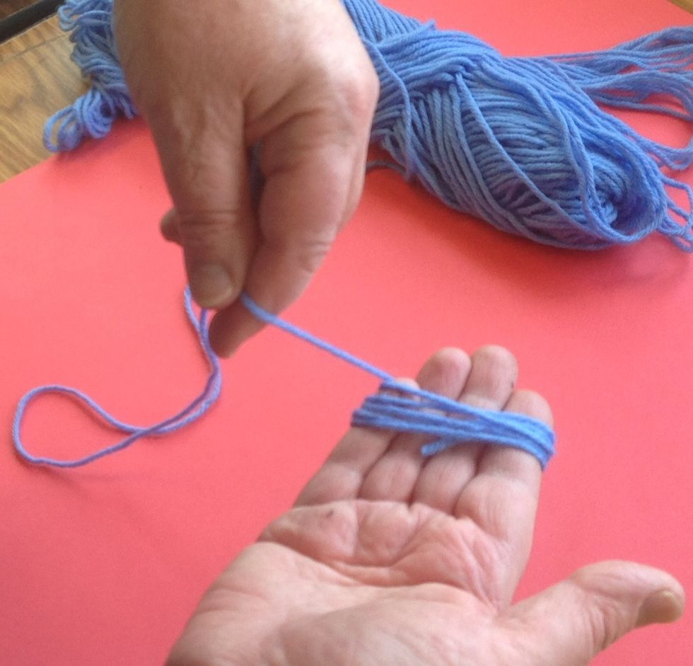 Remember, to roll off a small ball, wrap the yarn around your fingertips - not too tightly!