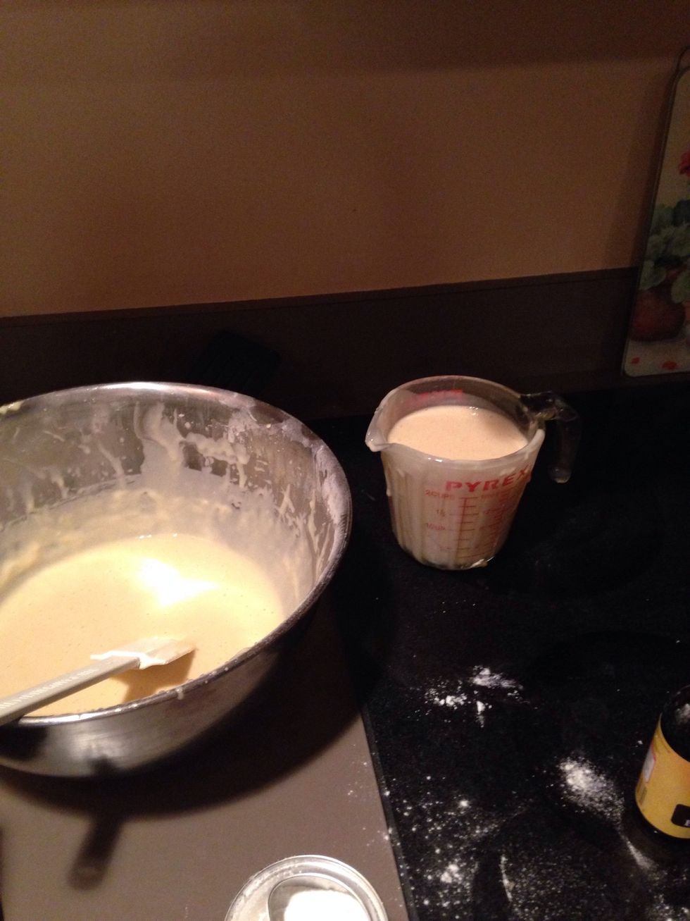 Remove 2 cups of vanilla batter