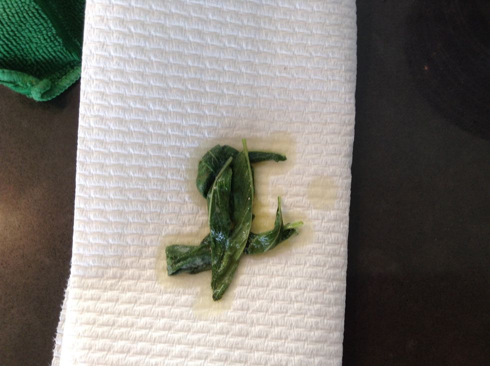 Remove and drain sage leaves.