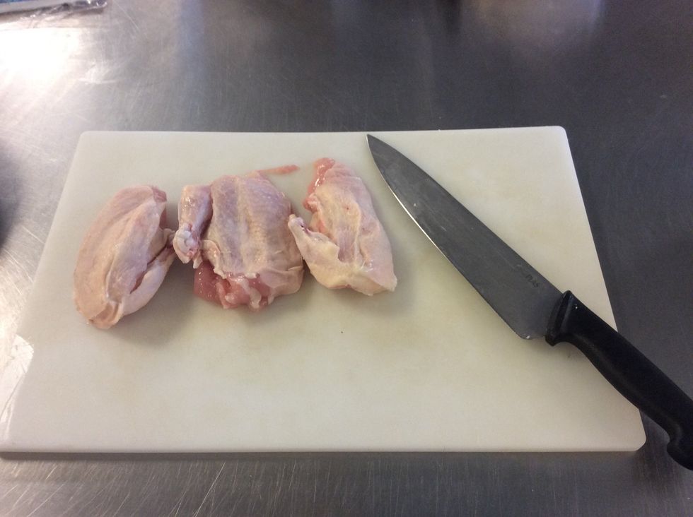 Remove any bones from the chicken