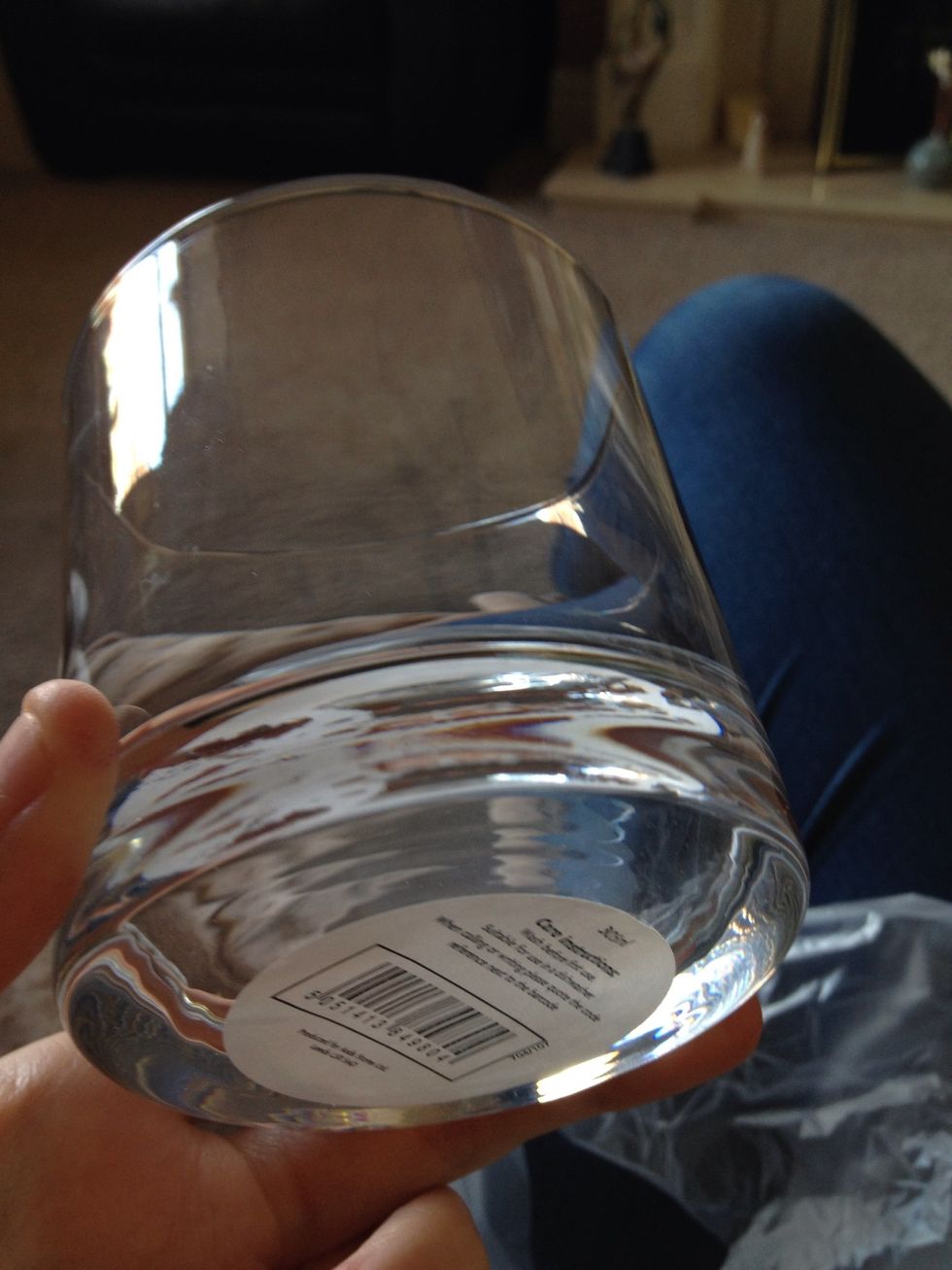 Remove any stickers from the glass and dry :)