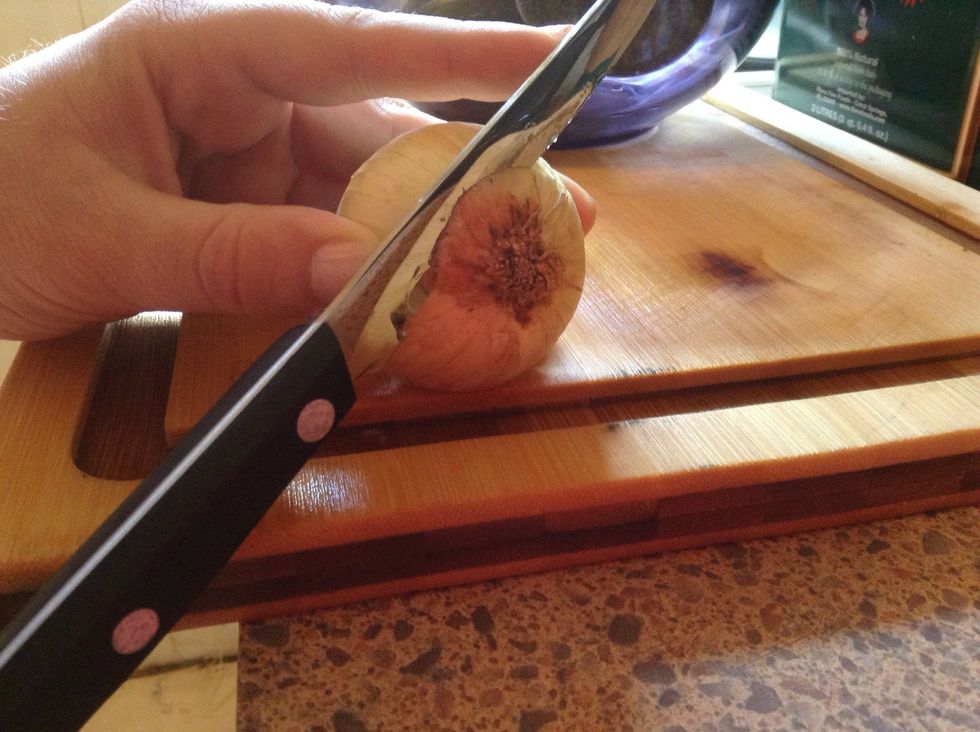 Remove both ends of onion