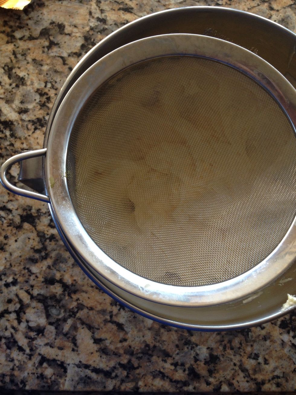 Remove bowl from mixer&sift the dry ingredients. I'll be using cake flour which I recommend. It will still work w all purpose flour but the cake fl is very tender. Hence the muffin more tender