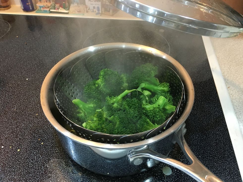 Remove broccoli from pot once it's a bright green