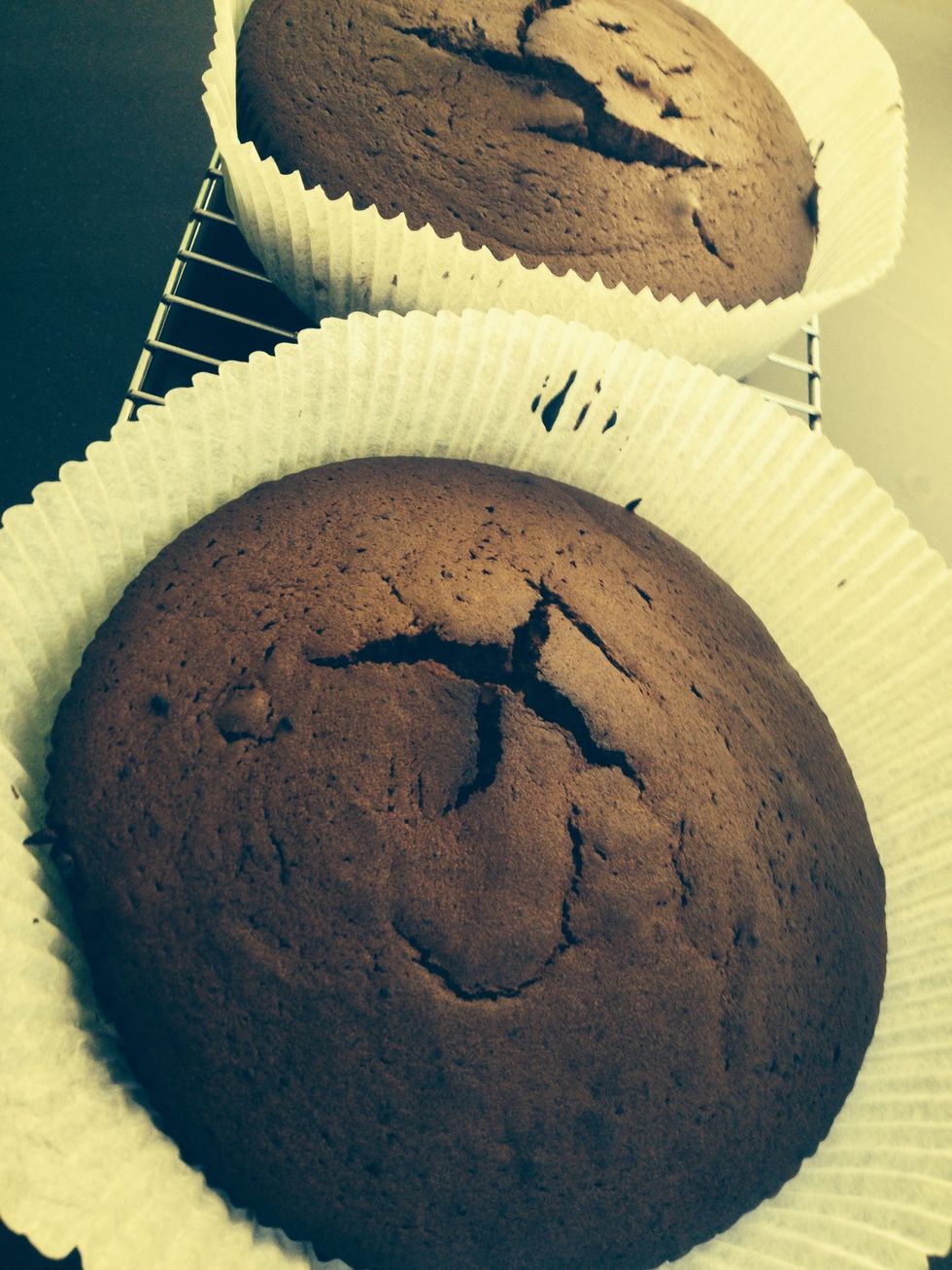 Remove cakes from oven place on a cooling rake till cool