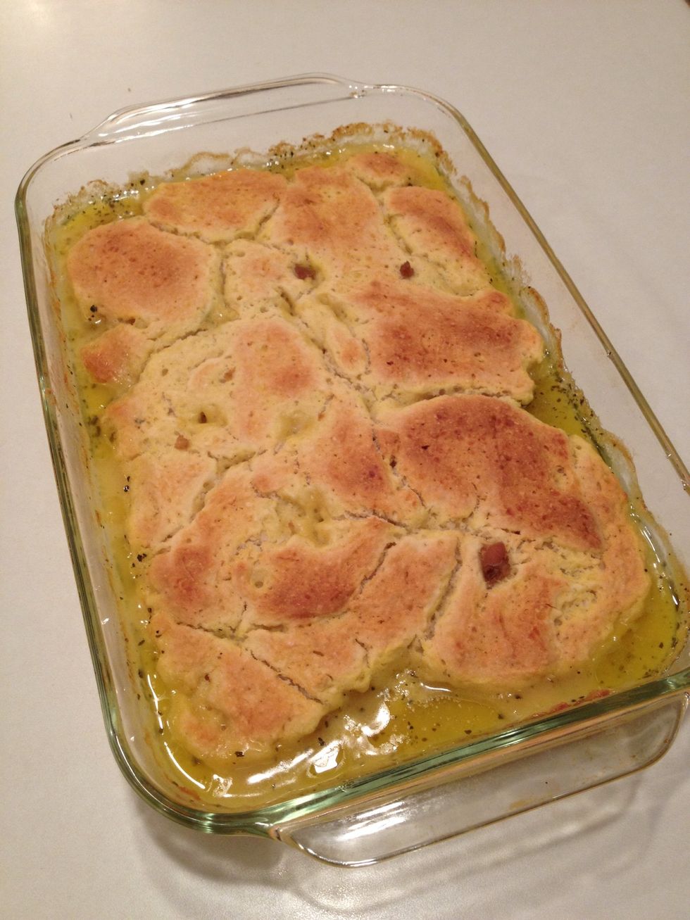 Remove casserole from oven.