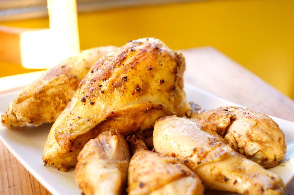 Remove chicken and set adise.