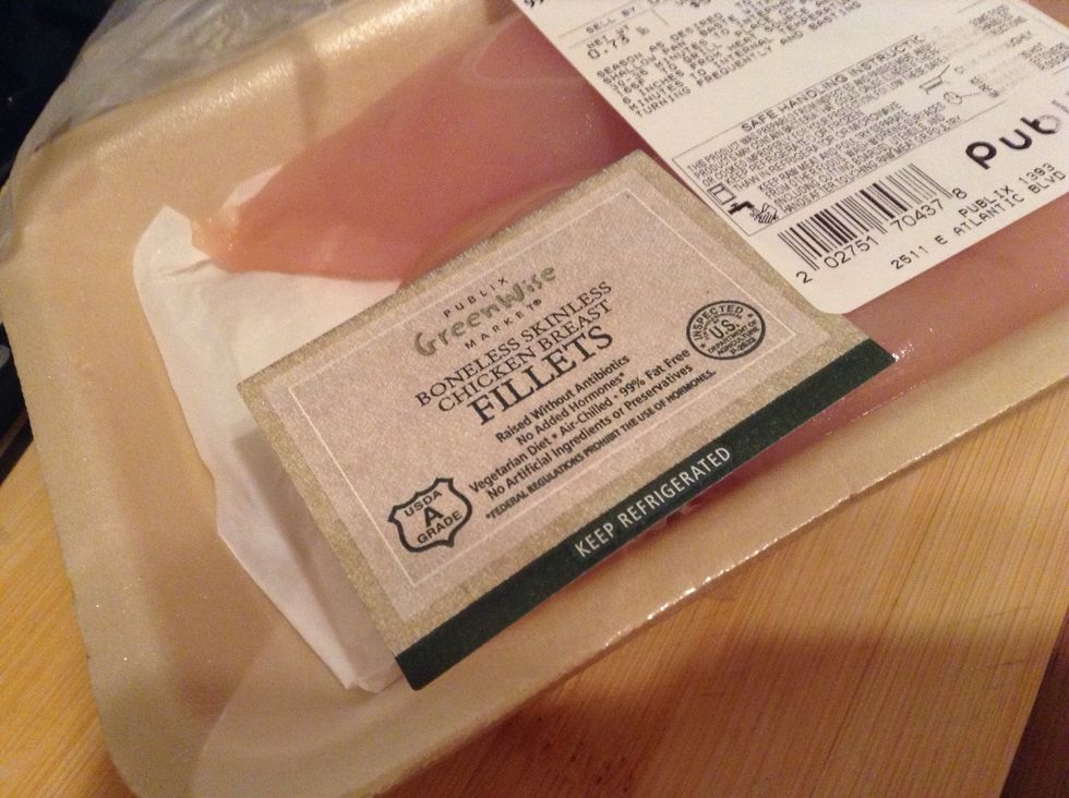Remove chicken from packaging