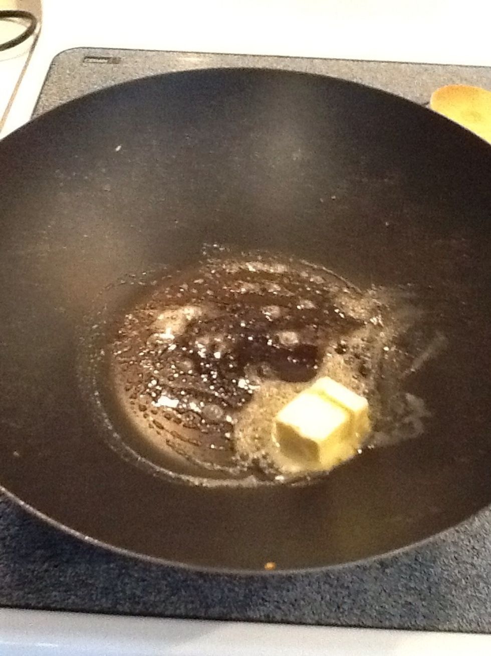 Remove chicken from pan and set aside, covering with foil to retain heat.  Add butter to wok or pan.