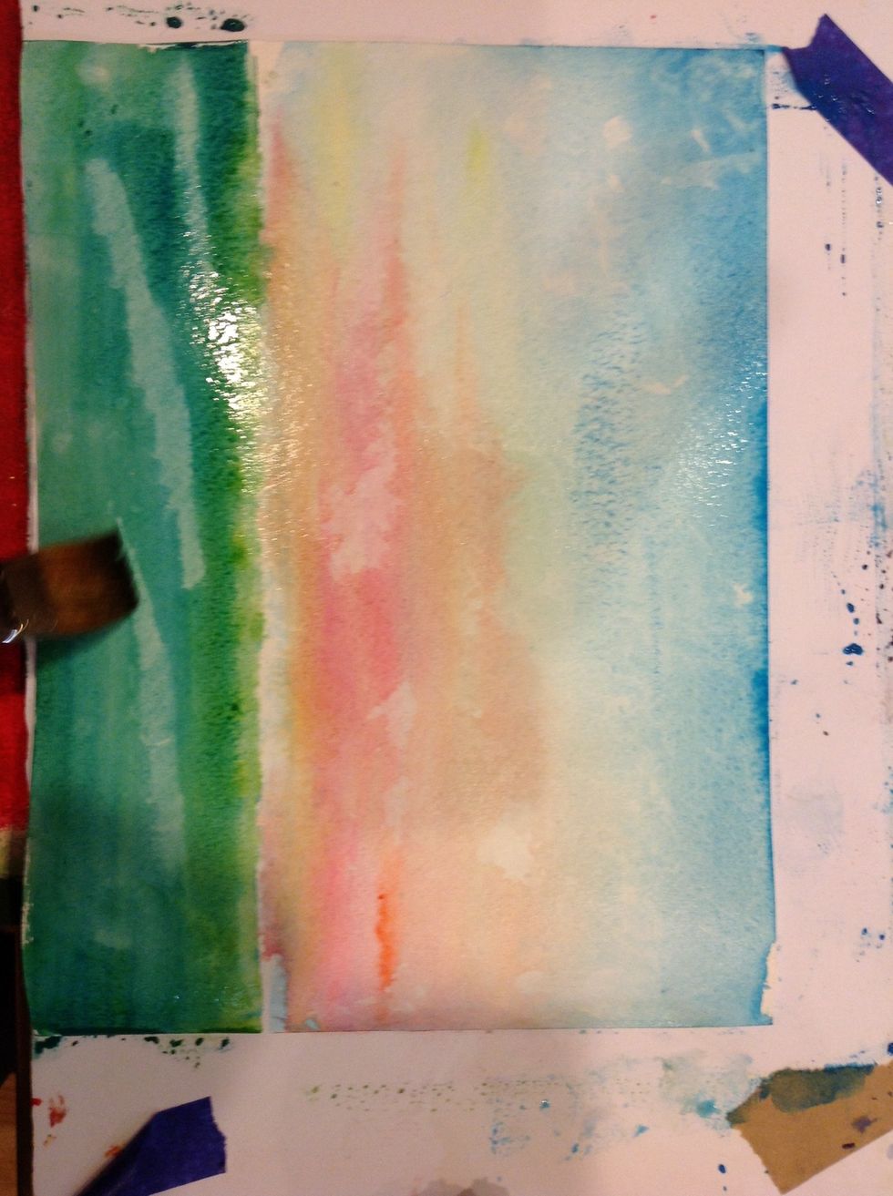 Remove color with wet brush for waves