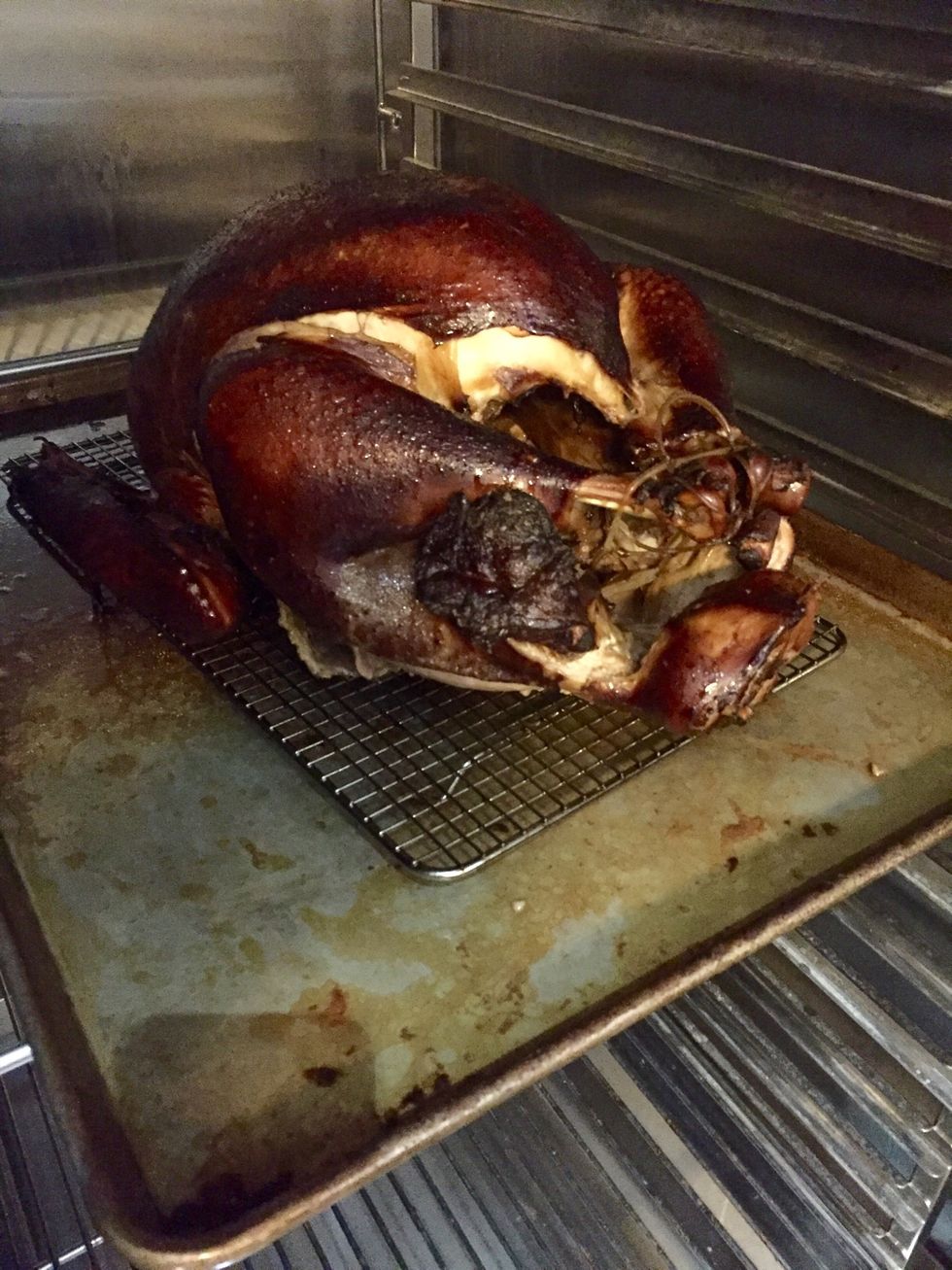 Remove cooked turkey from the CTP once recipe is complete and place into the blast chiller to cool if not serving right away.