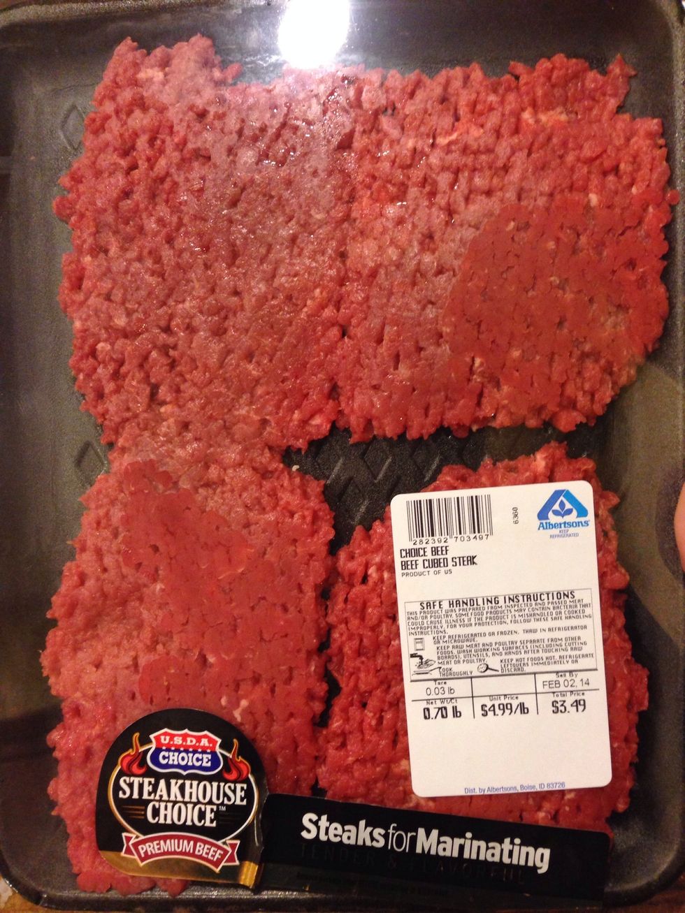 Remove cube steak from the fridge and get ready to start dipping!