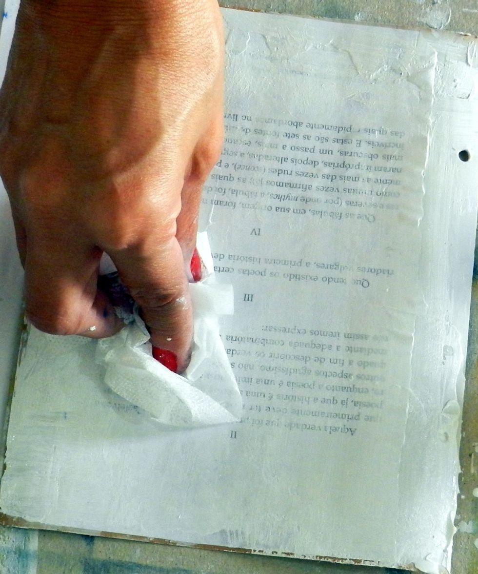 Remove de excess with baby wipes.