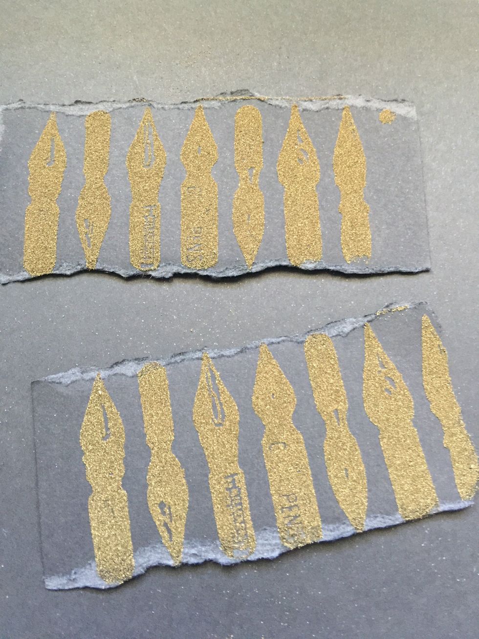 Remove excess of embossing powder.
