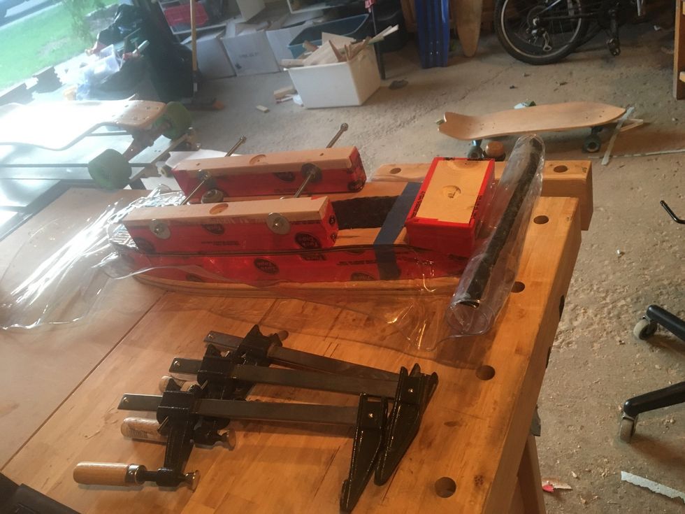 Remove F-Clamps the next day.