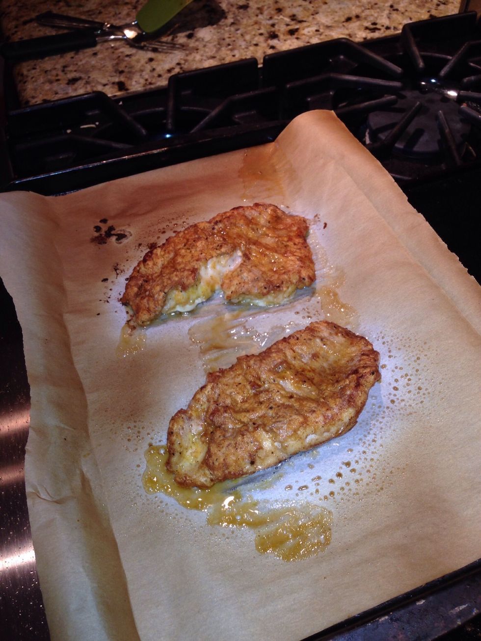 Remove fillets from oven and place on plates.